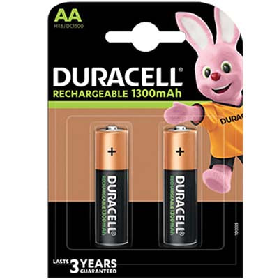 PILA STILO AA RICARICABILE DURACELL - VOLT 1,2 MAH 1300 CF=PZ 2