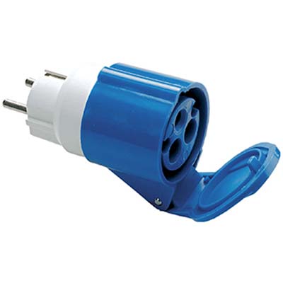 ADATTATORE SCHUKO-PRESA BLU FME - 2P+T 16A IP44