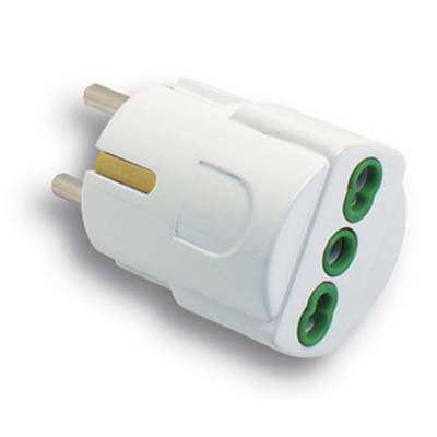ADATTATORE SCHUKO-16A BIPASSO FME - BIANCO 2P+T
