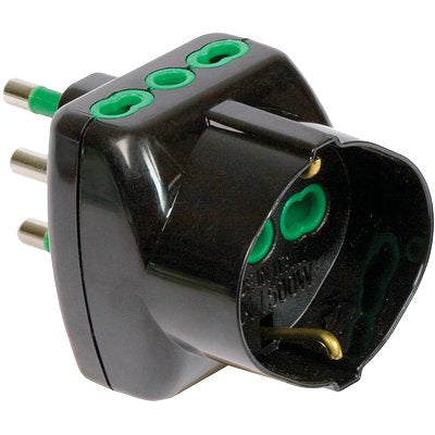 ADATTATORE TRIPLO 16A-16A+SCHUKO FME - NERO 2P+T