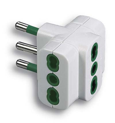 ADATTATORE TRIPLO 16A-16A FME - BIANCO 2P+T