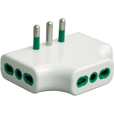 ADATTATORE TRIPLO RIBASSATO 16A-16A FME - BIANCO 2P+T