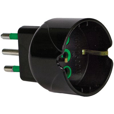 ADATTATORE SCHUKO GARANTI - NERO 2P+T 10A