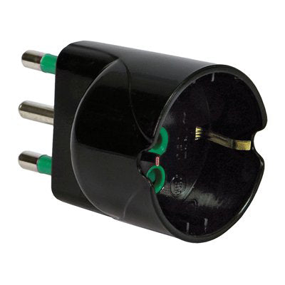 ADATTATORE SCHUKO GARANTI - NERO 2P+T 16A