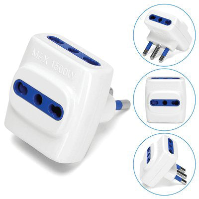 ADATTATORE TRIPLO 16A-16A AIGOSTAR - BIANCO 2P+T