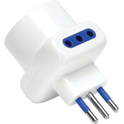 ADATTATORE TRIPLO 10A-10A+SCHUKO AIGOSTAR - BIANCO 2P+T