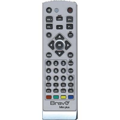 TELECOMANDO UNIVERSALE MINI PLUS BRAVO - TV + DTT MEMORIA BANCHI 2