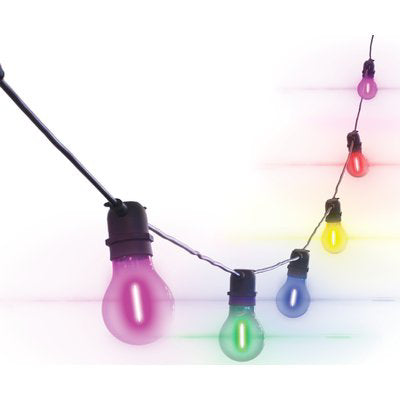 CATENARIA + LAMPADINE PROLUNGABILE FIESTA CENTURY - NERA MULTICOLOR 12/24V 10XE27 MT 8,5