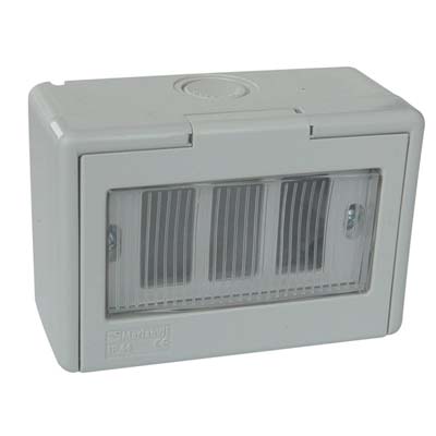 INVOLUCRO A PARETE + PORTELLA IP44 MARLANVIL - POSTI 3 MM 122X83 H.MM 65 X VENUS