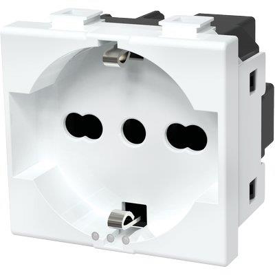 PRESA SCHUKO + SICUREZZA ABM - BIANCO VOLT 250 A 10/16 2P+T