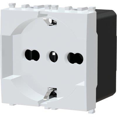 PRESA SCHUKO + SICUREZZA AVP - BIANCO VOLT 250 A 10/16 2P+T
