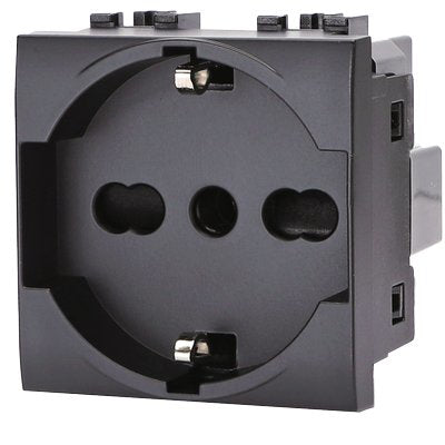 PRESA SCHUKO + SICUREZZA ABL - NERO VOLT 250 A 10/16 2P+T