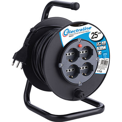 AVVOLGICAVO BRICOLAGE 49027 ELECTRALINE - 2P+T 16A BIPASSO SCHUKO X4 N°XMMQ 3X1,5 MT 25