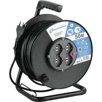 AVVOLGICAVO BRICOLAGE 49028 ELECTRALINE - 2P+T 16A BIPASSO SCHUKO X4 N°XMMQ 3X1,5 MT 50