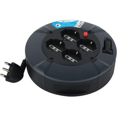 AVVOLGICAVO DOMESTICO ELECTRALINE - 2P+T 16A BIPASSO SCHUKO X4 N°XMMQ 3X1,0 MT 4