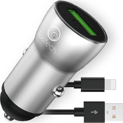 CARICABATTERIA SMARTPHONE AUTO LS-F LOSTECH - LIGHTNING CORPO METALLO VOLT 12 A 2,0