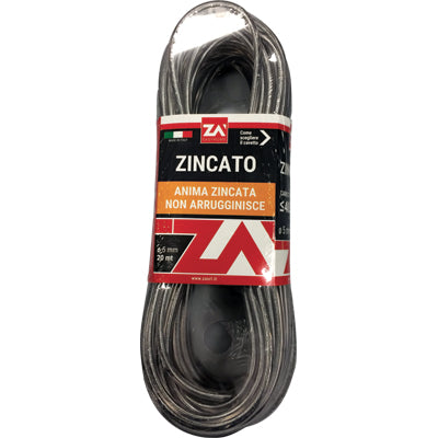 CAVETTO ACCIAIO ZINCATO TRASPARENTE - MM 5,0 MT 20