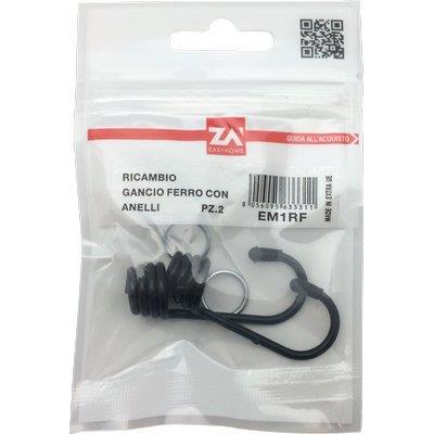 GANCIO METALLO X CORDA ELASTICA - MM 5/8 CF=PZ 2