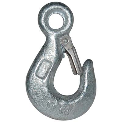 GANCIO SOLLEVAMENTO FISSO ZINCATO - CON SICURA CERTIFICATO CE KG 1600