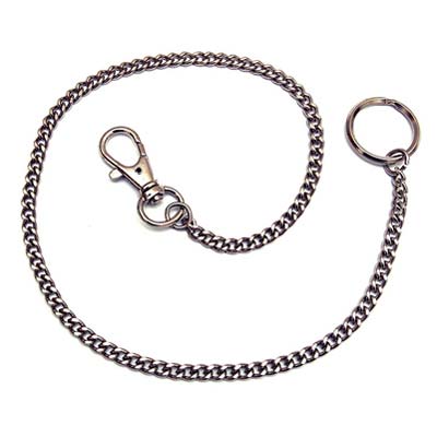 PORTACHIAVE MOSCHETTONE MINI + CATENELLA - ZAMA NICHELATA + ANELLO CM 47