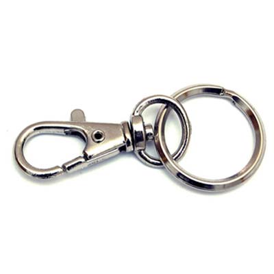 MOSCHETTONE PORTACHIAVE MINI - ZAMA NICHELATA + GIVOLARE+ANELLO MM 45