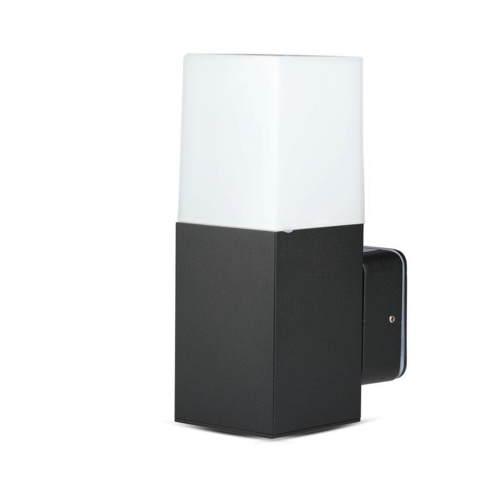 GU10 Garden Wall Lamp Aluminum Body Square Black 121X80X250mm IP54