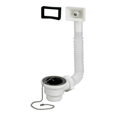 PILETTA LAVELLO INOX + TROPPO PIENO - PP 1"1/2M + TAPPO