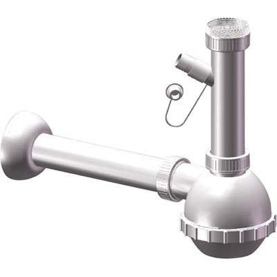 SIFONE PP A BOTTIGLIA 1 VASCA + 1 ATTACCO - BIANCO MM 40/32 1"1/4
