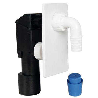 SIFONE PP LAVATRICE AD INCASSO - PP + PIASTRA BIANCO MM 40-50
