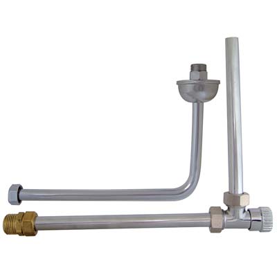 RUBINETTO + SQUADRETTA X SCALDACQUA - OTTONE CROMATO MM 150X250