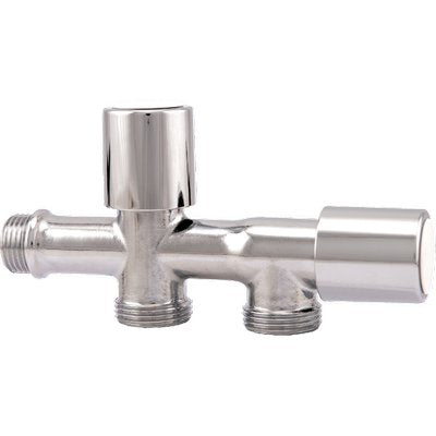 DOPPIO RUBINETTO A VITE X LAVATRICE 240 ITAP - OTTONE CROMATO 1/2MX3/4M