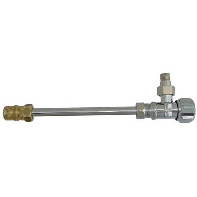 RUBINETTO A SQUADRA X CASSETTA WC + CANNA - OTTONE NICHELATO 3/8M