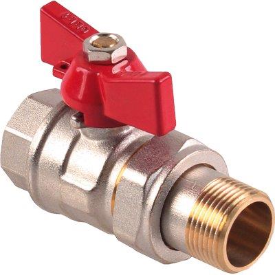 VALVOLA SFERA MF FARFALLA+BOCCHETTONE STARS - OTTONE NICHELATO 3/4"MF