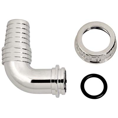 PORTAGOMMA CURVO + GHIERA SCARICO LAVATRICE - PP CROMATO MM 17/22X1"F