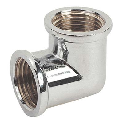 GOMITO FF OTTONE CROMATO 90 GEBO - 1/2F