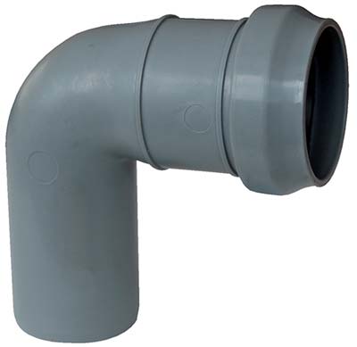 CURVA SCARICO IDRICO AD INNESTO - PP GRIGIO MM 90 45°