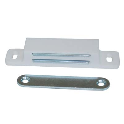 CRICCHETTO MAGNETICO SPORTELLI 652 - MM 87X18 H.MM 15 KG 12 + INCONTRO BIANCO