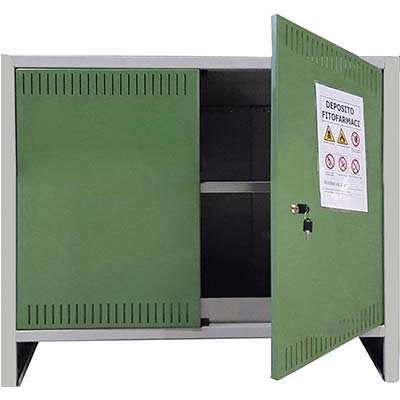 ARMADIO FITOFARMACI SMONTATO PROMETAL - VERN GRIGIO/VERDE H.MM 800 MM 1000X400