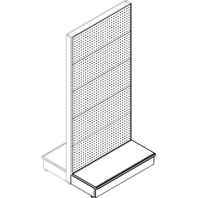 TRASFORMAZIONE A GONDOLA SCAFFALE MARKET - SCHIENALE FORATO RAL 9016 CM 100 H.CM 215