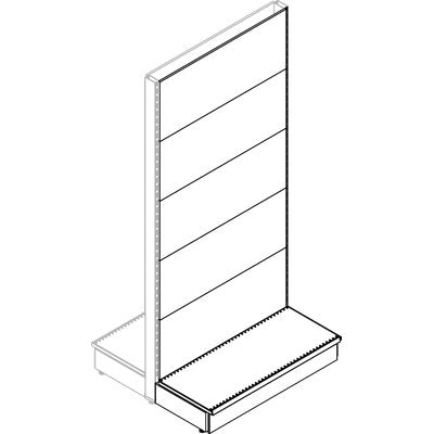 TRASFORMAZIONE A GONDOLA ESTENSIONE MARKET - SCHIENALE LISCIO RAL 9016 CM 100 H.CM 215