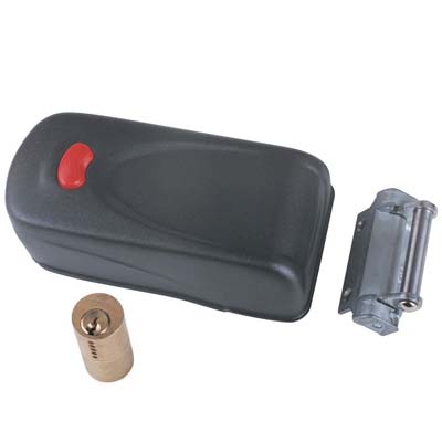 SERRATURA METALLO APPLICARE ELETTRIKA 1A731 CISA - ZINCATA C.TONDO FISSO +PULSANTE E.MM 50/80 DX/SX