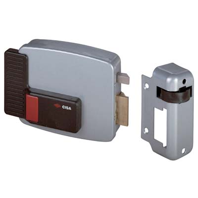SERRATURA LEGNO APPLICARE ELETTRICA 11610 CISA - VERN C.STACCATO+SCR+PULSANTE E.MM 80 SX