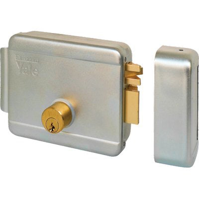 SERRATURA CANCELLO APPLICARE ELETTRICA 680 YALE - ZINC C.TONDO FISSO+SCR+TETT E.MM 60 SX