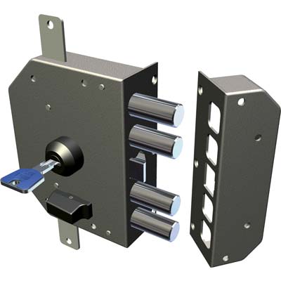 SERRATURA LEGNO APPLICARE 3250 K55/34 CR - C.EUROPEO M4 TRIPL+SCR E.MM 60 DX