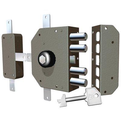SERRATURA LEGNO APPLICARE 3350P CR - C.POMPA M4+POMOLO TRIPL+SCR E.MM 60 DX