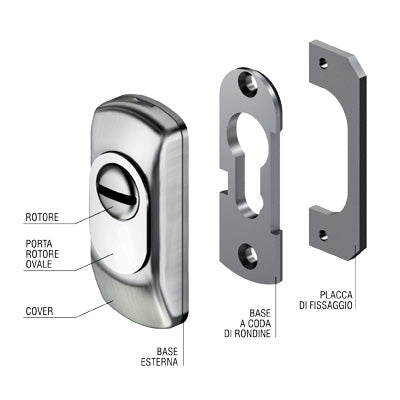 DEFENDER SG15 DISEC - FORO SAGOM. MM 70X30 INOX SATINATO H.MM 7/12