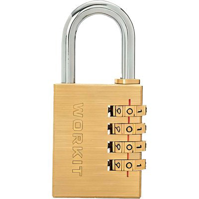LUCCHETTO A COMBINAZIONE CE WORKIT - OTTONE ARCO CROMATO MM 40