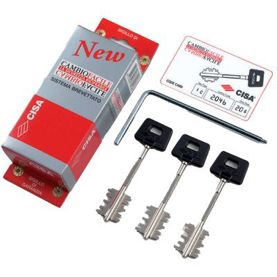 CAMBIO CIFRATURA NEW CAMBIO FACILE 06520 CISA - 06520.60 X SERIE 57665 DX/SX CH 3 MM 116 GAMBO 64