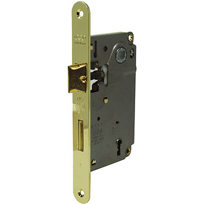 SERRATURA PATENT B.TONDO OTTONATO CENTRO AGB - I.MM 90 F.MM 22 E.MM 50