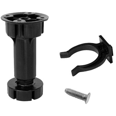 PIEDINO MOBILI REGOLABILE ABS - ASTA TONDA D.MM 29 H.CM 12/15 +CLIP +VITE CF=PZ 4